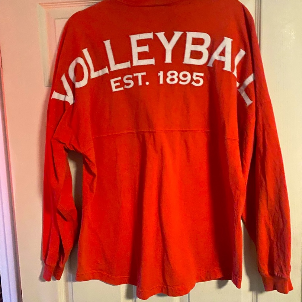 Volleyball spirit pink long sleeve t shirt